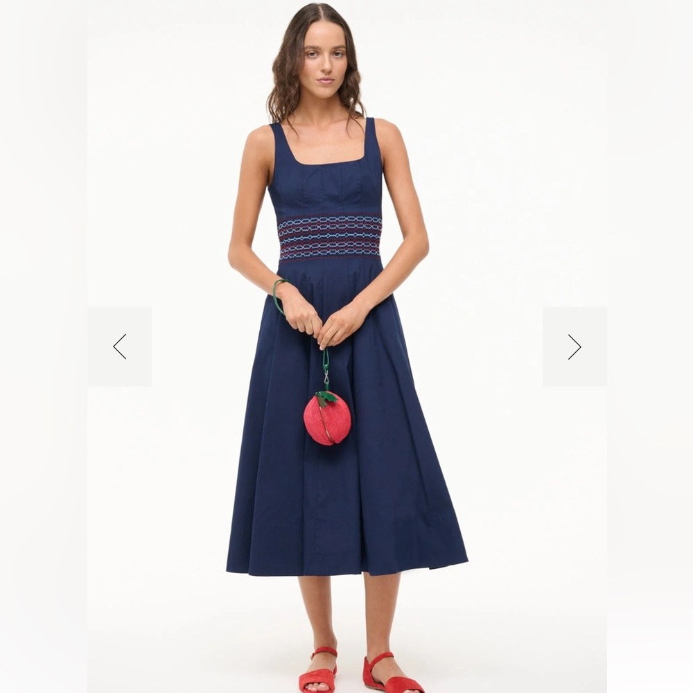 STAUD Rig Dress Navy XS (worn once!)